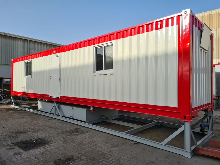 A modular portable cabin customized by Fast track equipment rental company in Dubai 