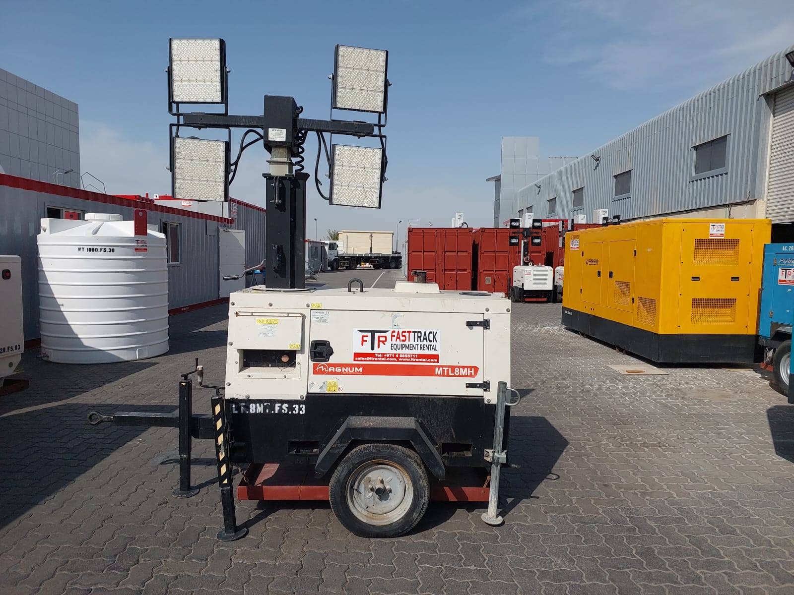 Fast track equipment rental company's portable light tower for rent in Dubai and Abu Dhabi